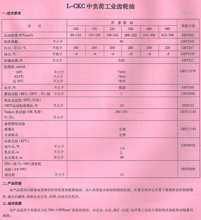 L-CKC工業齒輪油